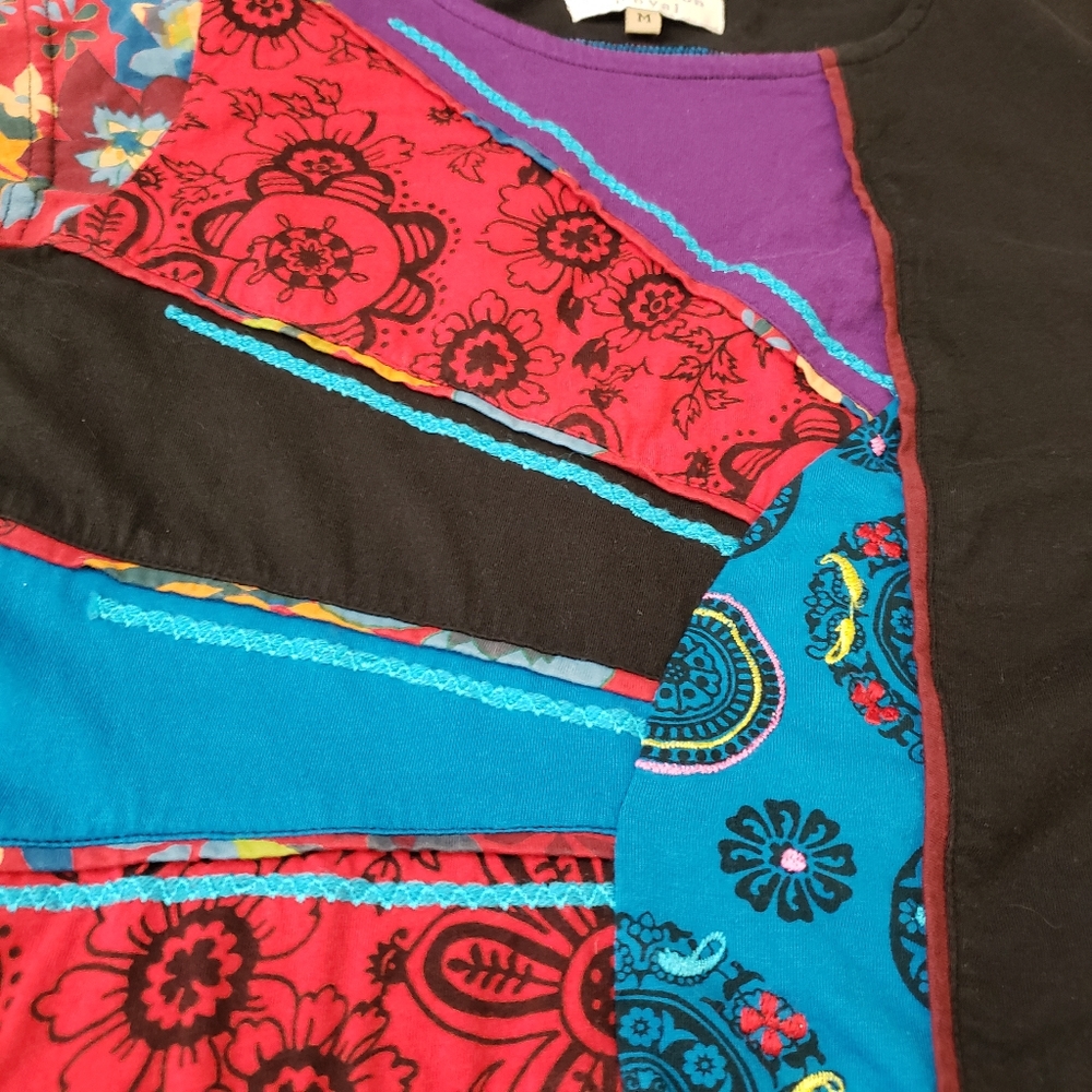 Bright Colorblock Patchwork Embroidered Boho Hipp… - image 5